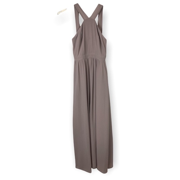 Lulus Air of Romance Bridesmaid Taupe Halter Long Maxi dress gown size small - Picture 2 of 9